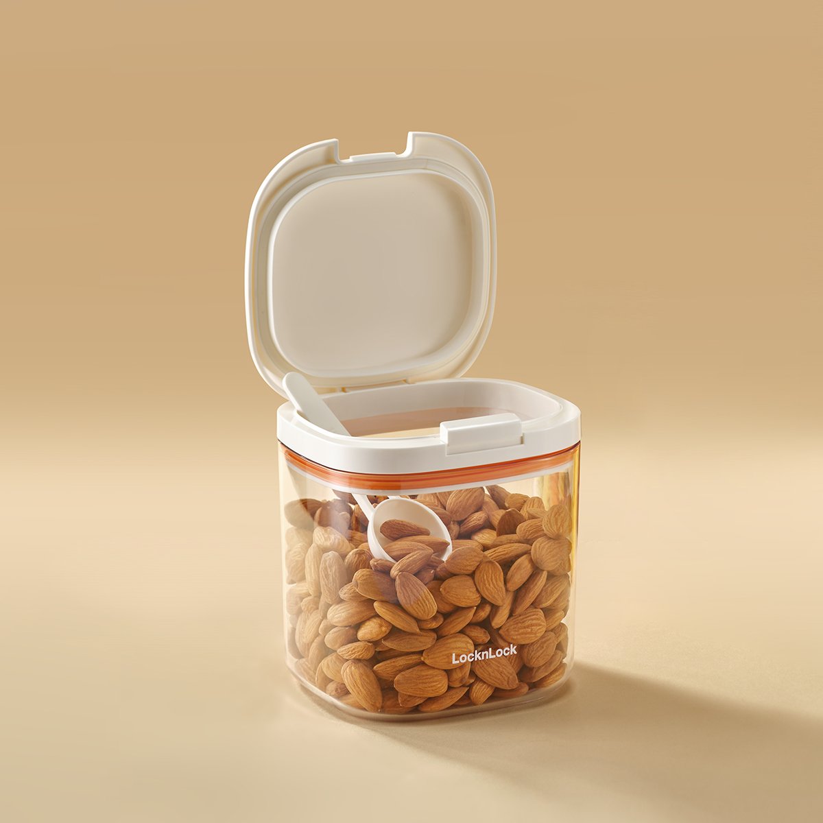 Hũ đựng thực phẩm kèm muỗng One Touch Canister - 2.3L, 1.7L, 1L - Màu trắng - HTE904-HTE905-HTE906, , large image number 1